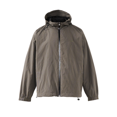 PMW 防泼水格纹连帽夹克男下摆抽绳设计美式复古宽松休闲百搭外套