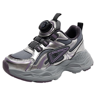 小黄鸭童鞋女童旋转扣运动鞋2025新款冬季加绒保暖二棉鞋儿童鞋子