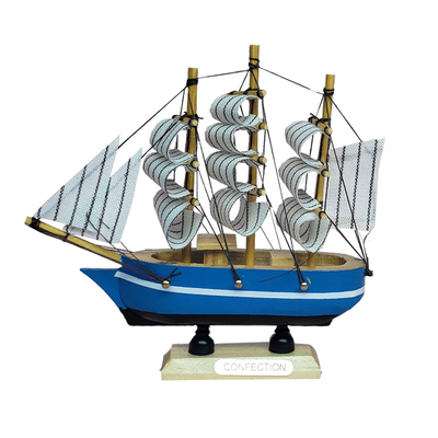 毕业蓝色帆船摆件蛋糕装饰