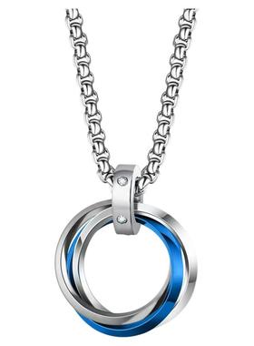 NG莫比乌斯环相扣吊坠钛钢项链