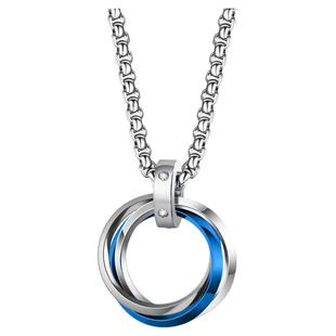 NG复古莫比乌斯环相扣吊坠钛钢项链女款简约嘻哈潮流毛衣链男士