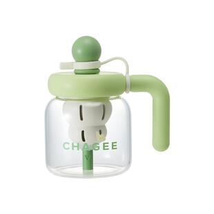 霸王茶姬周边水杯玻璃杯夏梦玫珑胖胖泡茶壶可爱卡通泡茶杯带手柄