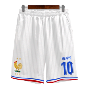 2024欧洲杯法国队姆巴佩足球迷速干短裤子男士五分裤休闲运动中裤