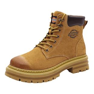 Dickies男鞋马丁靴2024年冬季新款工装户外大黄靴加绒保暖短靴女