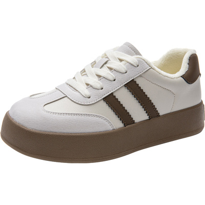 大东女鞋复古加绒运动板鞋休闲