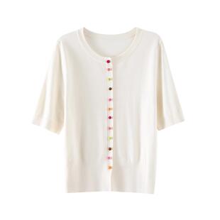 【糖果针织】OSA欧莎短袖针织衫女2025夏季新款清新减龄薄款上衣