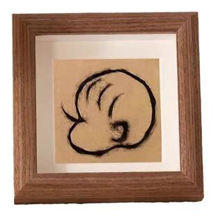 DIY宝宝胎毛相框画纪念品自制刘海胎发正方形中空相框男孩女孩子