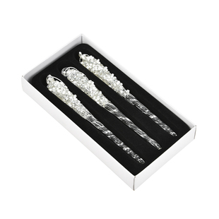 圣诞装饰跨境透明玻璃冰条水滴吊饰天使挂件圣诞树藤条氛围感布置