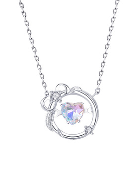 跳动的心/纯银/幻彩项链