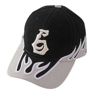 侃爷同款火焰刺绣棒球帽子女嘻哈