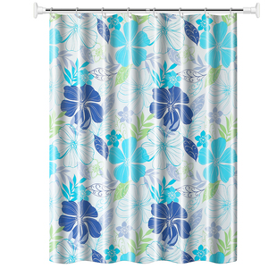 浴室免打孔伸缩杆防水防霉浴帘一整套卫生间加厚保暖遮挡隔断帘子