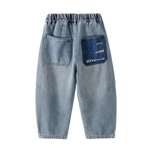 男童牛仔裤春季2026新款春秋款儿童中大童男孩帅气长裤休闲裤潮范