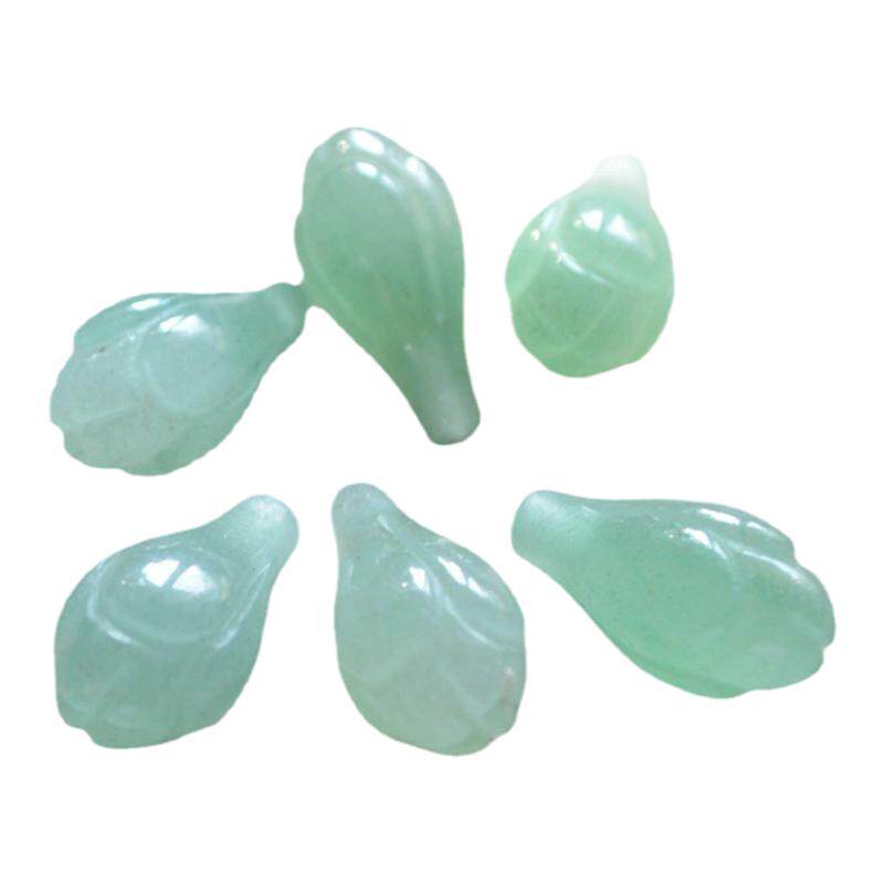 天然绿东陵玉木兰花吊坠半宝石水晶玉兰散珠 diy手工饰品配件配饰