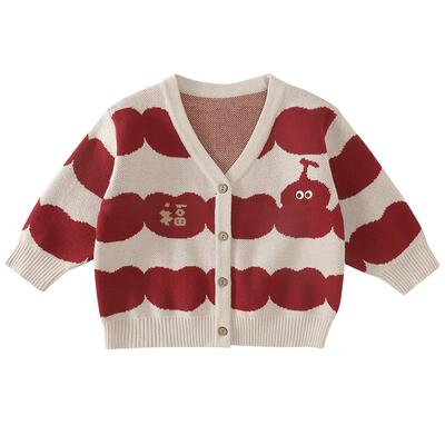 巴厘小猪宝宝秋冬新年服纯棉毛衣