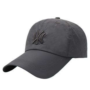 夏天透气网球运动帽男轻薄凉感灰色棒球帽可调节时尚遮阳防晒帽子