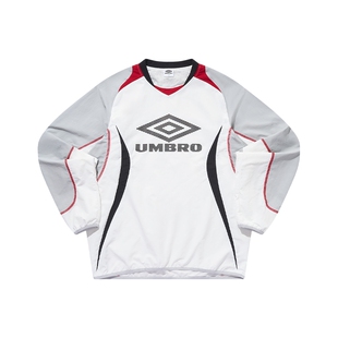 umbro茵宝官方长袖T恤衫春季男女同款足球BlokeCore风大LOGO拼接T