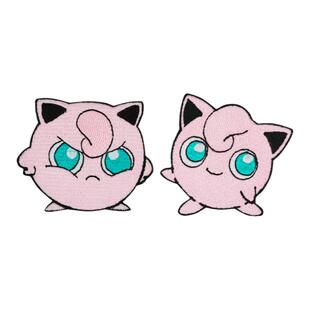 胖丁卡通动漫粉色刺绣徽章布贴装饰衣服羽绒补丁可缝贴背胶魔术贴