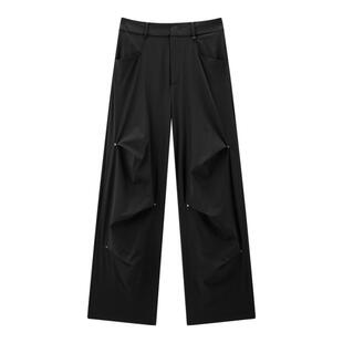 【商场同款】太平鸟女装2025夏季新款撞钉伞兵裤休闲裤A3GBF2125