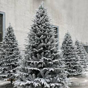 圣诞节白色雪花植绒PE32.1米圣诞树雪景米装 饰1.5仿真雪松1.8米米