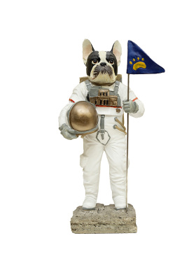 nasa星球宇航员招财狗狗桌面摆件