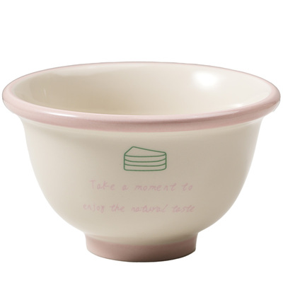 肆月韩式小清新英文陶瓷米饭小碗