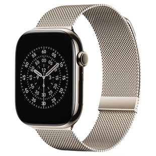 匠戴适用苹果s11磁吸手表带S10米兰尼斯表带iwatch9表链applewatch新款s8/7/6/5金属回环式腕带ultra3男女夏