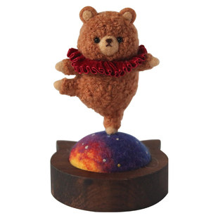 芭蕾舞熊羊毛毡材料包 羊驼波士顿狗猫猪动物 手工DIY 车挂礼物