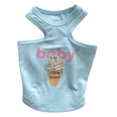 bluetime猫狗挖肩背心糖果色原创