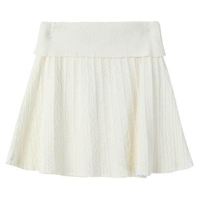 KEIKO白色扭花针织半身裙