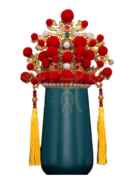 广济龙王五爷手工珍珠合金凤冠