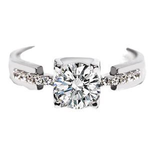 右手等待小蛮腰一克拉莫桑钻戒指S925纯银闭口轻奢设计高级感女