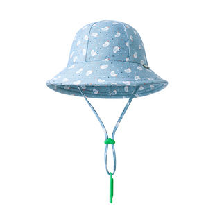 KK树婴儿防晒帽宝宝渔夫帽儿童遮阳防紫外线盆帽男女童太阳帽春夏