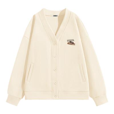 雪中飞美式V领开衫卫衣外套女款