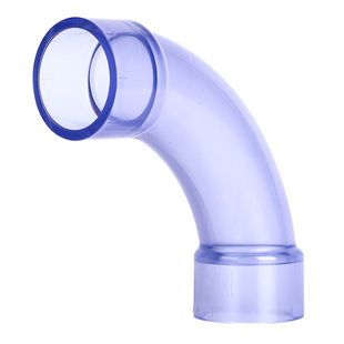 戎生UPVC美标大月弯透明大弧度PVC管90度弯头慢弯1寸塑料水管接头