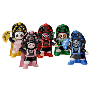 变脸川剧娃娃京剧脸谱熊猫玩偶摆件挂件四川礼品国潮玩具特色抽象