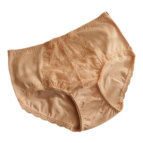新款薄款莫代尔棉内裤女中高腰舒适无痕包臀大码胖mm蕾丝边三角裤