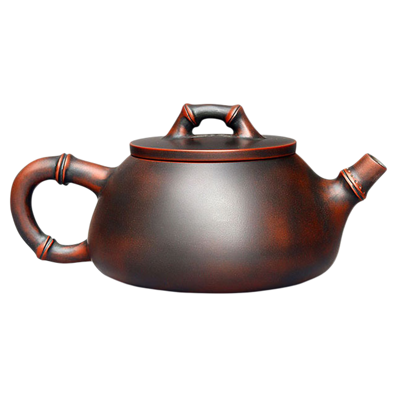 壶藏福钦州坭兴陶茶壶家用竹节壶石瓢壶纯手工茶具窑变精品紫泥