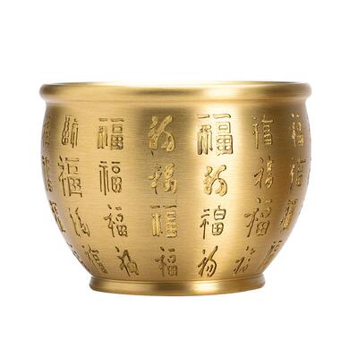 招财进宝百福铜缸客厅摆件家居