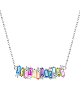 MITHAOL星轨浮光项链女 轻奢小众高级感不规则几何彩锆锁骨链女款