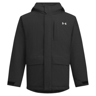 安德玛官方UA  男子运动休闲健身500蓬连帽短款鸭绒羽绒服6011316