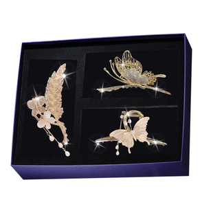 麦穗发夹女气质抓夹礼盒生日礼物送女友时尚轻奢金属发饰大号七夕