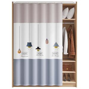 滑道衣柜门帘遮挡帘柜子储藏室货架置物架书柜鞋架遮丑防尘布帘子