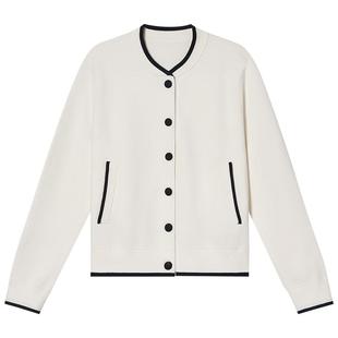 诗篇专选时尚撞色学院风棒球毛衫针织开衫外套2025冬款