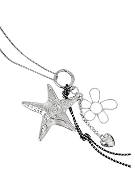 银色星星吊坠小众项链