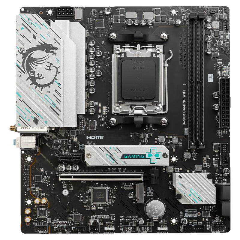 微星主板B650M GAMING PLUS WIFI支持AMD 7800X3D/R5 9600X/7500F