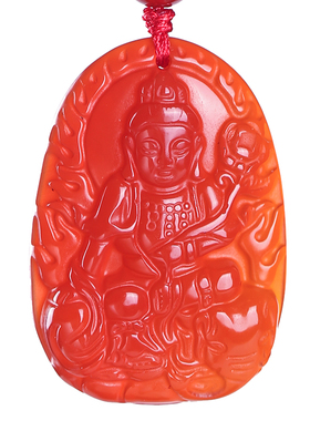 妙韵男女红玛瑙吉祥物本命佛吊坠