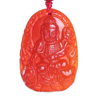 天然玛瑙本命佛吊坠生肖属马本命年普贤菩萨男女2026年吉祥佩戴物