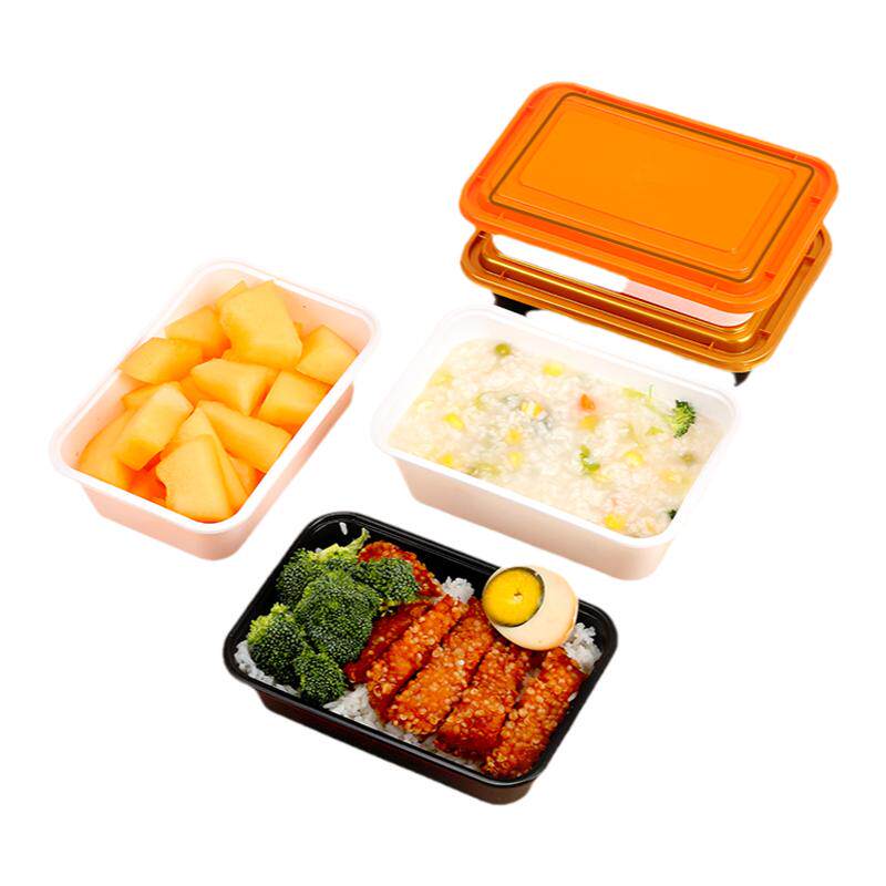 一次性餐盒长方形塑料外卖打包盒加厚透明日式便当饭盒带盖快餐盒