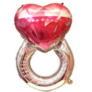情人节告白爱心钻戒指气球七夕表白求婚纪念日结婚房婚庆装饰布置
