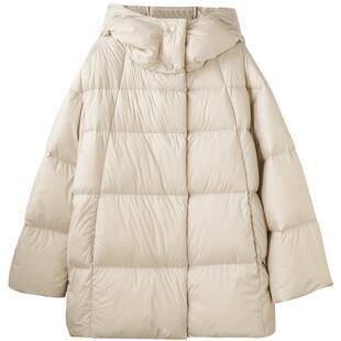 U/TI米白色大廓形云感羽绒服女装轻盈感鸭绒外套尤缇时尚冬季新款